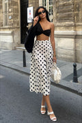 Polka Dot High-Waist A-Line Skirt