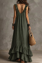 Ruffle Sleeveless Boho Dress