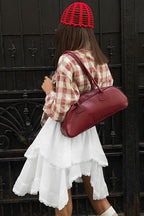 White Ruffle Double-Pleated Skirt