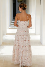 Lace-Trim Tiered-Ruffle Cami Maxi Dress