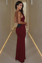 Sequin Butterfly Open-Back Maxi Dress