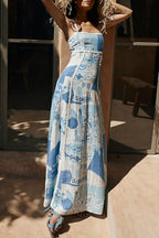 Printed Spaghetti-Strap Maxi Dress