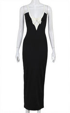 Patchwork Bow Maxi Dress