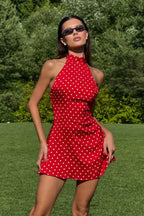 Polka Dot Fit-and-Flare Mini Dress