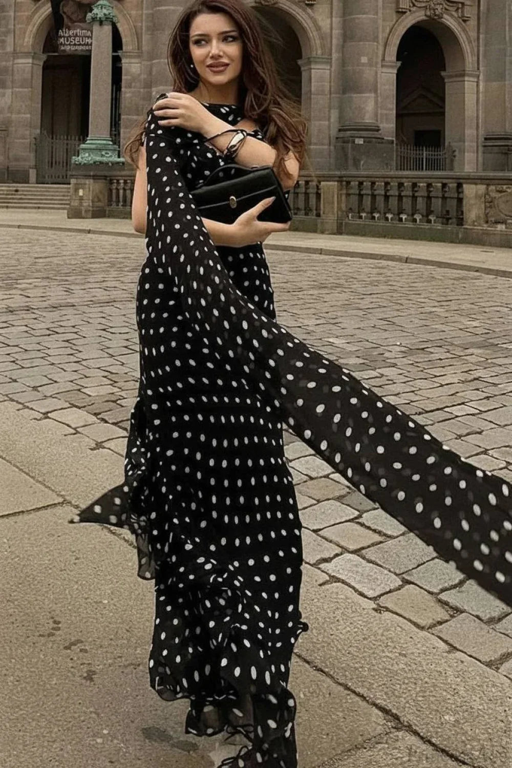 Ruffled Spaghetti-Strap Maxi Dress