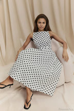 Polka Dot Sleeveless Casual Maxi Dress