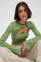 Striped Color-Block Loose Long-Sleeve Top