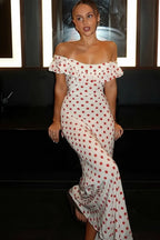 Polka Dot Ruffle Vacation Maxi Dress
